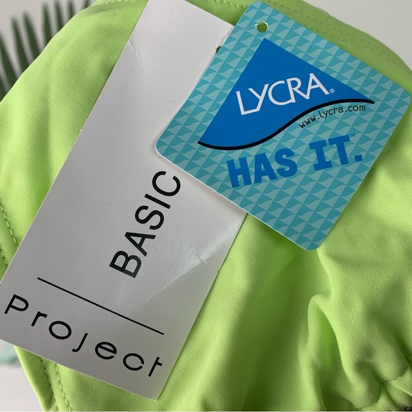 NWT Neon Green Two Piece Bikini Swimsuit Set w/ Brief shorts Bottoms - Lycra - Picture 10 of 11